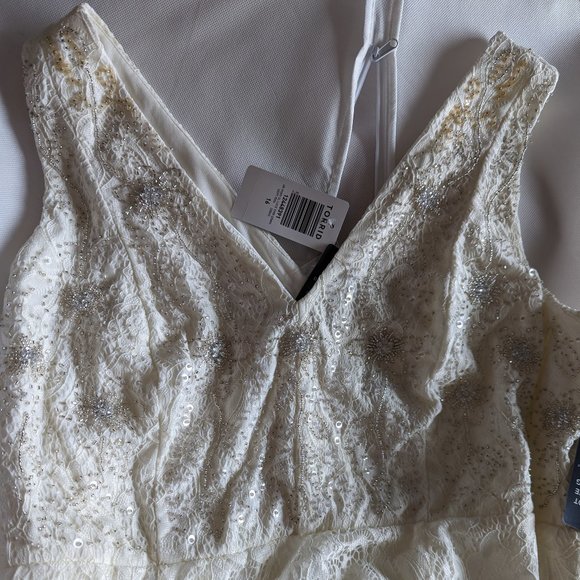 TORRID Ivory Lace Beaded Sleeveless Mermaid Wedding Dress SIZE 16 - Picture 6 of 8